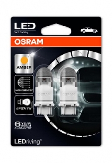Автолампа LEDriving Premium P27/7W W2,5x16q 2 W OSRAM 3557YE-02B (фото 1)