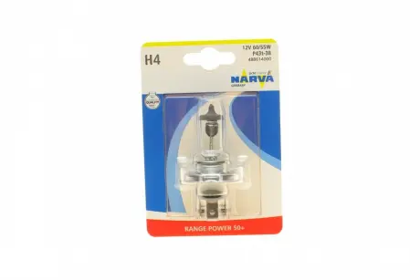 Автолампы H4 60 / 55W P43t RP50 + 12V 60 / 55W P43t BL NARVA 488614000