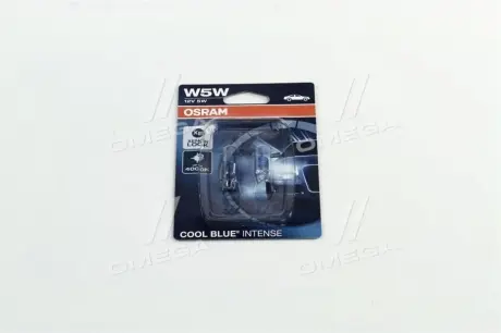 Лампа допоміжні. освітлення W5W 12V 5W W2.1x9.5d Cool Blue Intense (2 шт) blister OSRAM 2825HCBI02B (фото 1)
