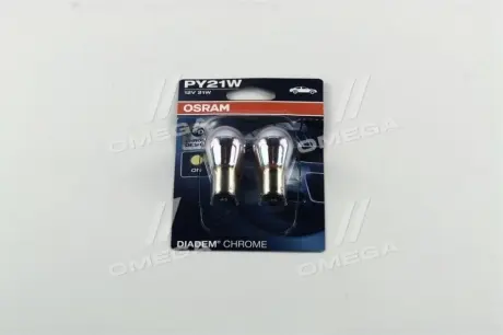 Лампа розжарювання PY21W 12V 21W BAU15s DIADEM Chrome (2шт blister) OSRAM 7507DC02B (фото 1)