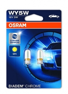 Автолампа Diadem Chrome WY5W W2,1x9,5d 5 W оранжевая OSRAM 2827DC02B
