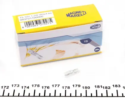 Автолампа T5 W2x4,6d 1,2 W прозрачная MAGNETI MARELLI 003721100000