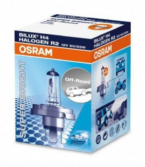 Автолампа Off-Road R2 (Bilux) P45t 55 W 60 W прозрачная OSRAM 64198