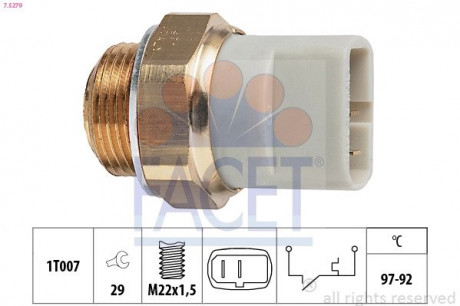 Датчик включения вентилятора Vito OM611 (на радиаторе) (2конт.) FACET 7.5279