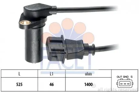 Датчик коленвала A4 / A6 / Caddy / Golf / Passat / Polo / Sharan 1.7 / 1.9 93-04 FACET 9.0068