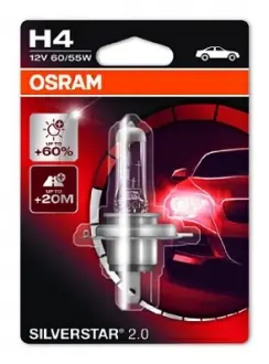 Автолампа Silverstar 2.0 H4 P43t 55 W 60 W прозрачная OSRAM 64193SV201B (фото 1)