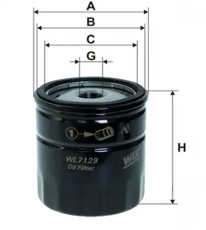 Фильтр масляный Lanos / Aveo (OP 570) WIX FILTERS WL7129