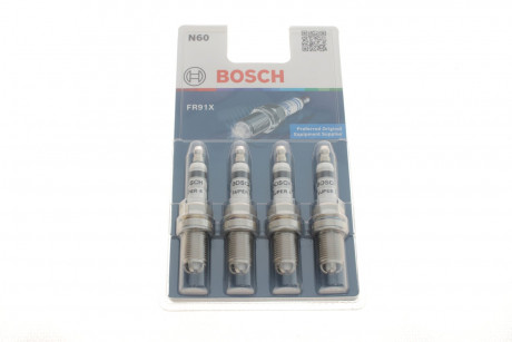 Свеча зажигания FR91X SUPER-4 4 шт. BOSCH 0242222804 (фото 1)