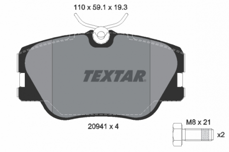 Тормозные колодки дисковые TEXTAR 2094102