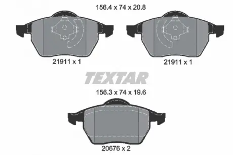 Тормозные колодки дисковые TEXTAR 2191102 (фото 1)