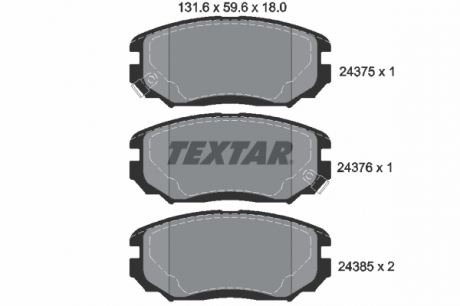 Тормозные колодки дисковые TEXTAR 2437501