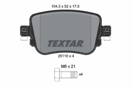 Тормозные колодки дисковые TEXTAR 2511001 (фото 1)
