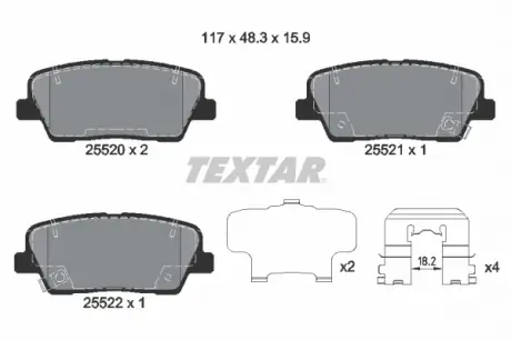 Тормозные колодки дисковые TEXTAR 2552001