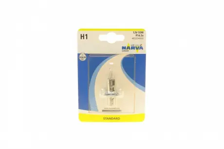 Автолампа H1 P14,5s 55 W прозрачная NARVA 483204000 (фото 1)