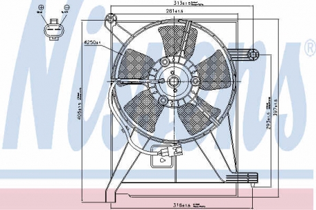 Вентилятор, охлаждение двигателя NISSENS 85351 (фото 1)