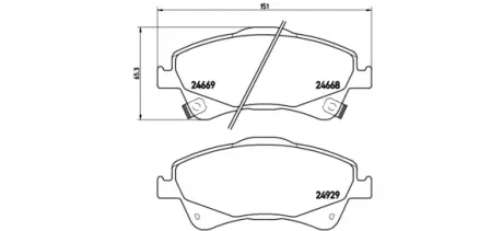 Комплект гальмівніх колодок з 4 шт. дисків BREMBO P83109