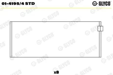 Вкладыши шатунные 4-66690RA STD Glyco 01-4195/4 STD