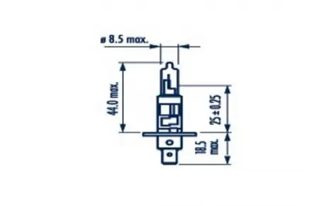 Автолампа Range Power Blue+ H1 P14,5s 55 W прозрачно-голубая NARVA 48630