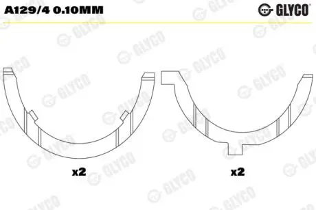 Полукольца опорные MB Sprinter Glyco A129/4 0.10MM