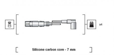 Комплект изолированных проводов для свечей зажигания MAGNETI MARELLI 941318111163