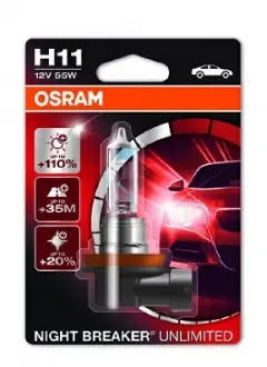 Автолампа Night Breaker Unlimited H11 PGJ19-2 55 W прозрачно-голубая OSRAM 64211NBU-01B (фото 1)