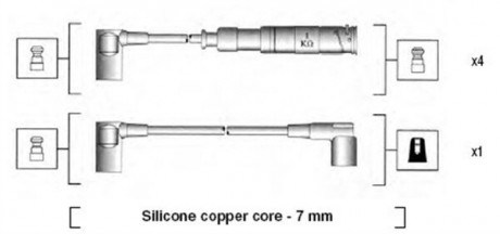 Комплект изолированных проводов для свечей зажигания MAGNETI MARELLI 941115020651