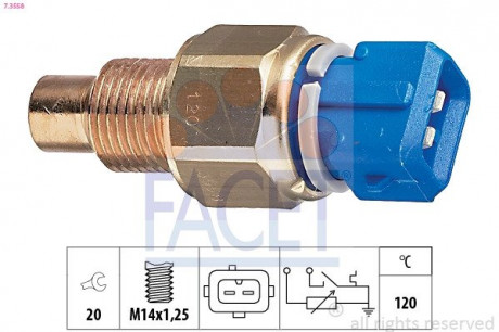 Датчик температури Berlingo / Partner 1.8 / 1.9D (120C) / Scudo / Ducato FACET 7.3558