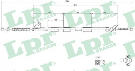 Трос ручного гальма LPR C0858B