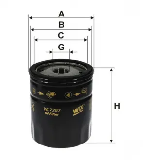 Фильтр масляный (OP 616/2) WIX FILTERS WL7257