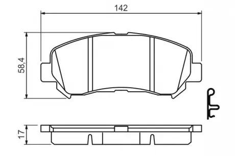 Гальмівні колодки дискові BOSCH 0986494501
