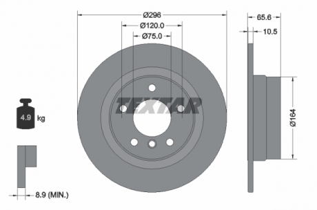 Тормозной диск PRO TEXTAR 92133103 (фото 1)