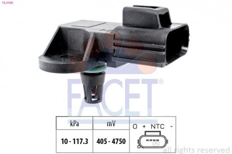 Датчик абсолютного давления (Manifold Air Pressure Sensor, MAP sensor) FACET 10.3100