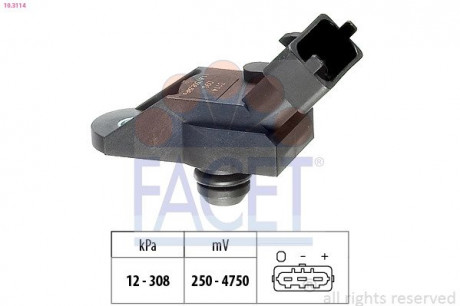 Датчик абсолютного тиску (Manifold Air Pressure Sensor, MAP sensor) FACET 10.3114