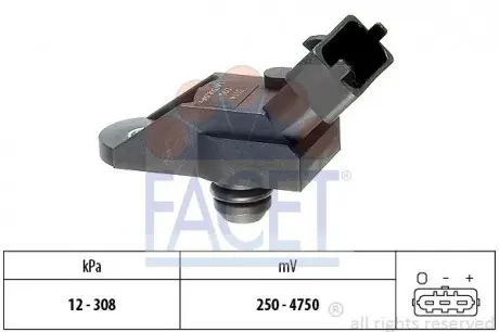 Датчик абсолютного давления (Manifold Air Pressure Sensor, MAP sensor) FACET 10.3114