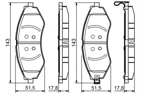Гальмівні колодки Lacetti BOSCH 0986495116 (фото 1)