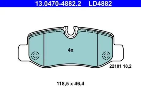 Тормозные колодки ceramic ATE 13.0470-4882.2