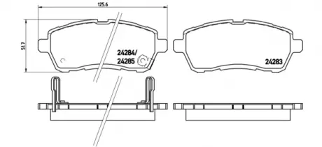 Гальмівні колодки BREMBO P16013 (фото 1)