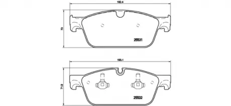 Тормозные колодки BREMBO P50102
