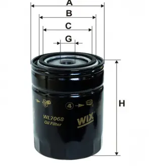 Фильтр масляный (OP 525) WIX FILTERS WL7068