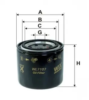 Фильтр масляный (OP 557) WIX FILTERS WL7107