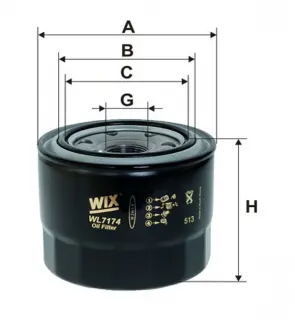 Фильтр масляный (OP 619) WIX FILTERS WL7174