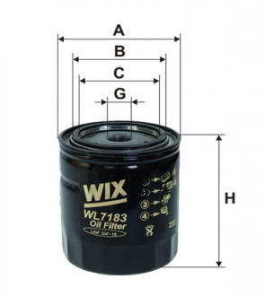 Фильтр масляный (OP 625) WIX FILTERS WL7183 (фото 1)