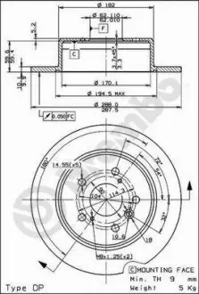 Тормозной диск BREMBO 08.9179.10