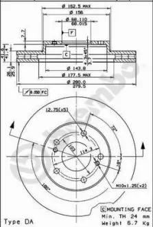 Тормозной диск BREMBO 09.7933.10