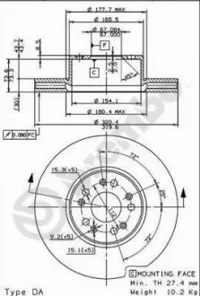 Тормозной диск BREMBO 09.8726.10