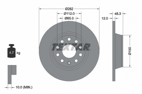 Тормозной диск TEXTAR 92140803 (фото 1)