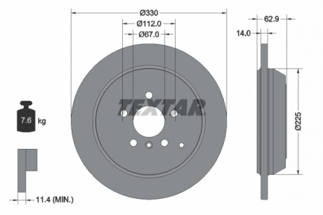 Тормозной диск TEXTAR 92150803
