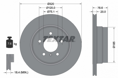 Тормозной диск TEXTAR 92161103 (фото 1)