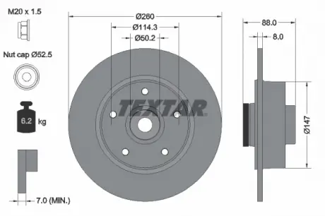 Гальмівний диск TEXTAR 92196003