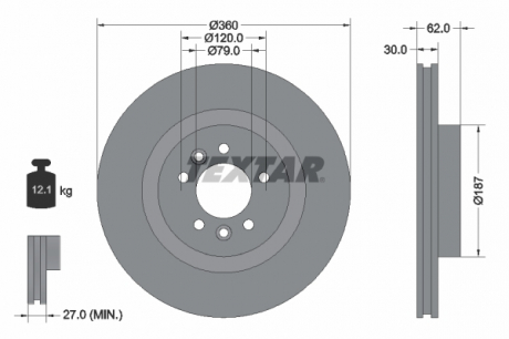 Тормозной диск TEXTAR 92283205 (фото 1)